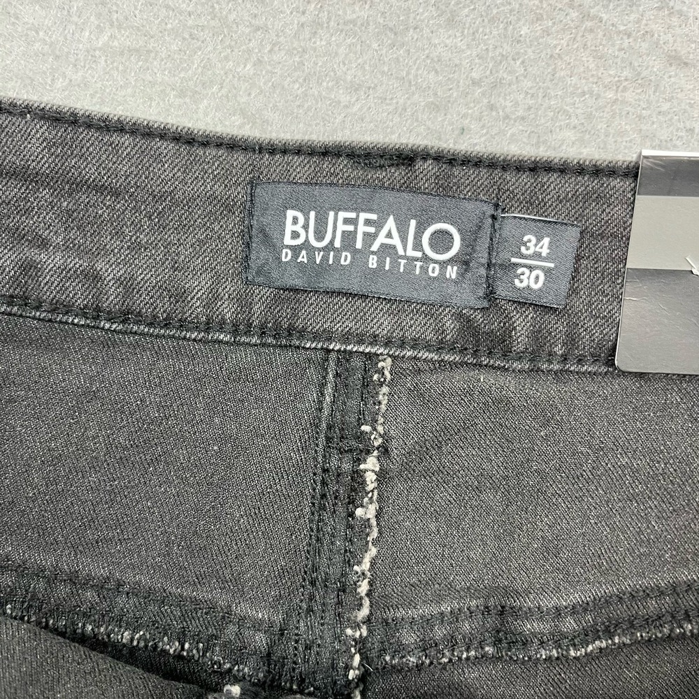Buffalo David Bitton Jeans Mens 34x30 Black Denim Pants Relaxed Straight Driven - Picture 7 of 15